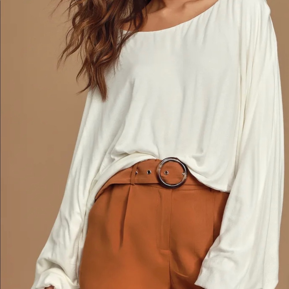 NWT Lulu’s Batwing Sleeve Ivory Knit Top Size M